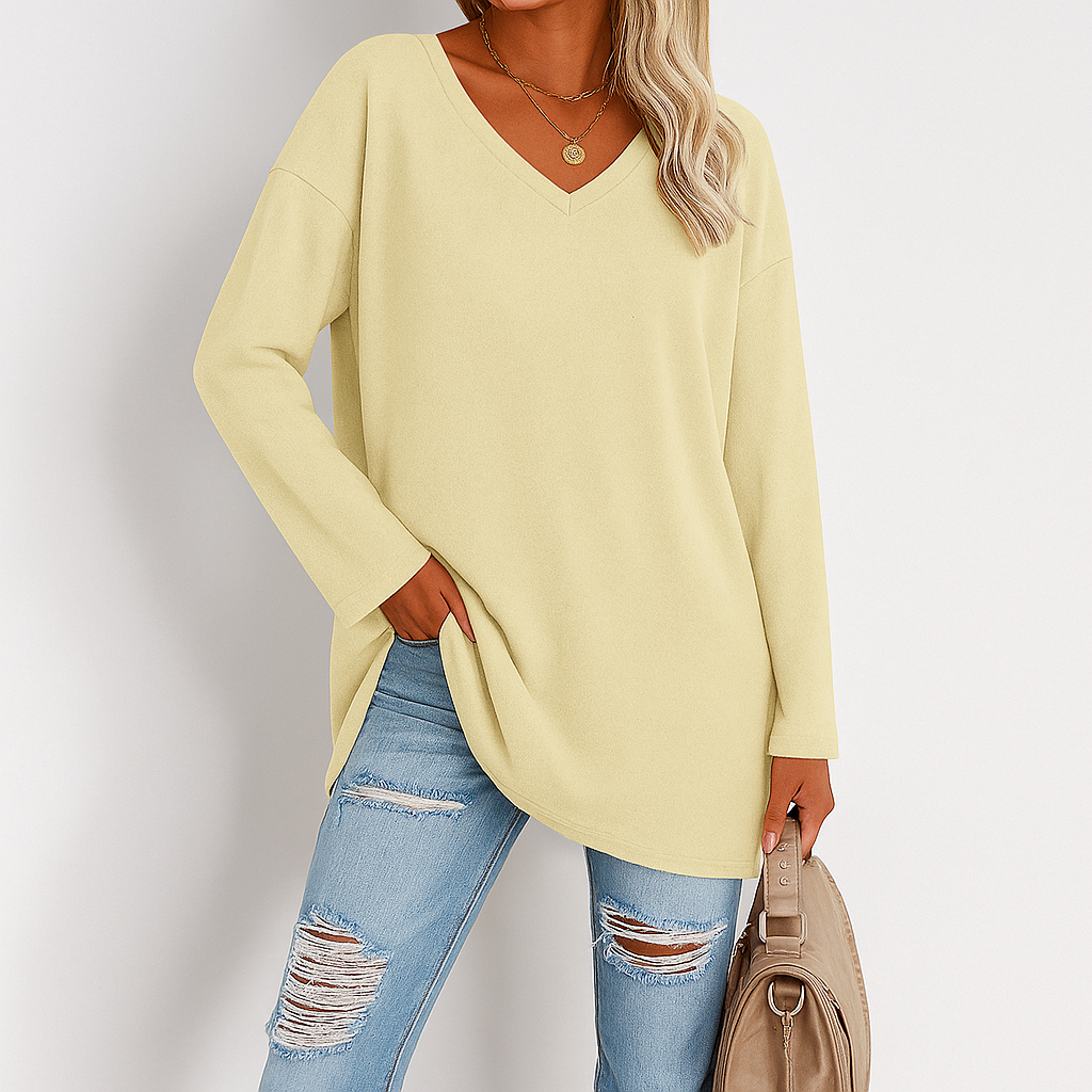 Zuri™ - Women V-Neck Knit Top | Effortless Comfort