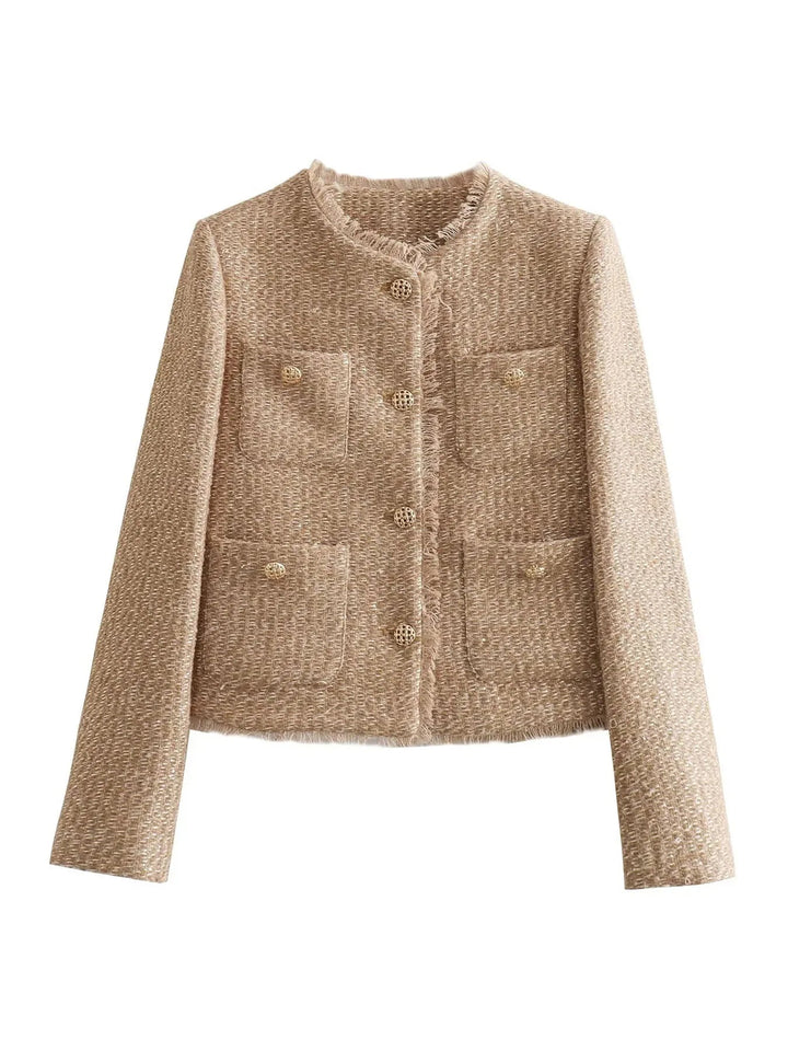 Aisling™ - Stylish Tweed Cropped Jacket