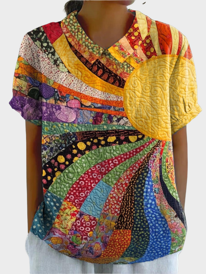 Lila™ -  Sunburst Patchwork Shirt