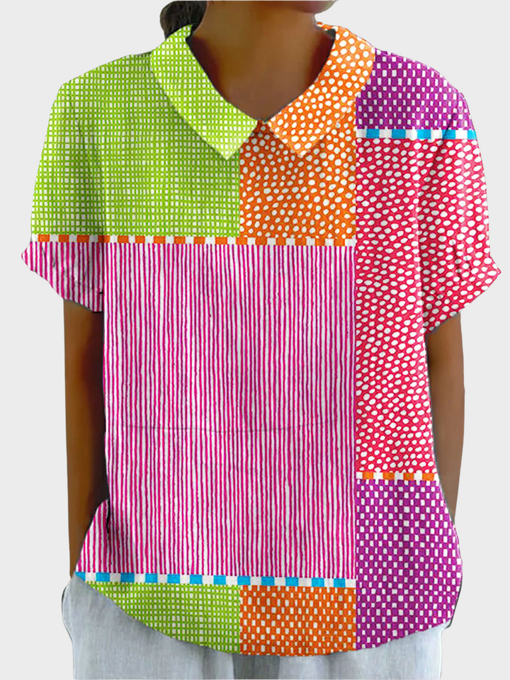 Lila™ -  Sunburst Patchwork Shirt