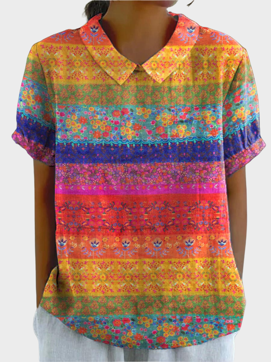 Lila™ -  Sunburst Patchwork Shirt