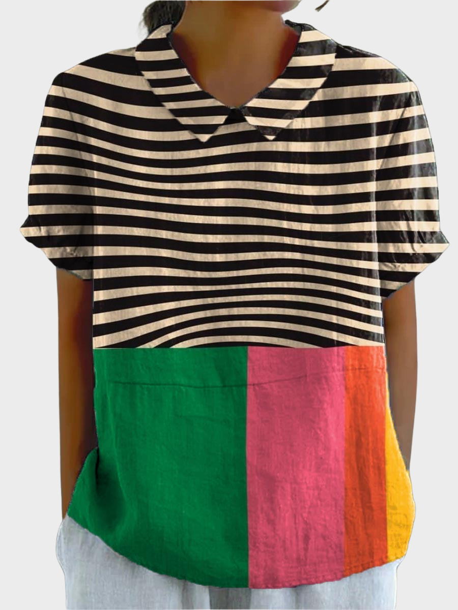 Lila™ -  Sunburst Patchwork Shirt