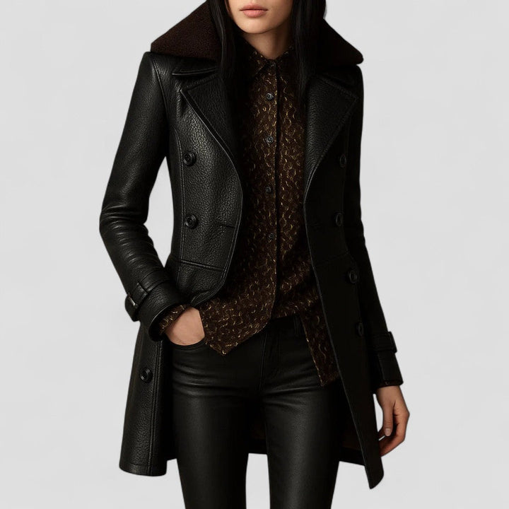 Maya™ - Classic Luxe Leather Coat | Timeless & Versatile